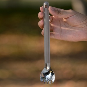 Cuchara de Titanio Ultraligera con Mango Largo, Tipo Spork, con Recubrimiento Pulido o Completamente Mate, 215 mm - Product Image 6