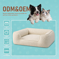 Lit pour chien OEM personnalisé avec housse amovible, lit douillet pour animaux de compagnie en fibre haute densité, idéal pour les acheteurs de marques de lits pour animaux, commandes en gros OEM