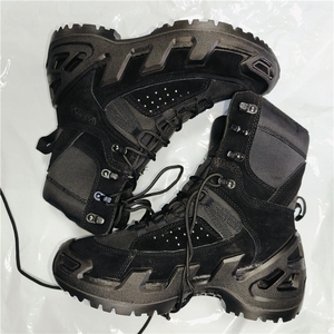 Bottes tactiques montantes TSB08 en daim noir, cuir de vachette véritable, bottes de combat en daim - Product Image 2