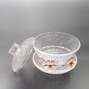 <span class=keywords><strong>Gaiwan</strong></span> en verre artisanal résistant à la chaleur pour la préparation du thé, idéal pour les ensembles de service. - Product Image 4