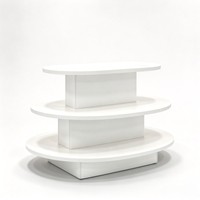 Table de présentation promotionnelle pour supermarché, présentoir îlot blanc à 3 niveaux, étagère de présentation empilable pour magasin de détail