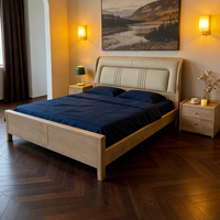 Panneau mural de lit en bois massif de chêne, style moderne et contemporain, taille spéciale 1,8 mètre, écologique, durable, confortable, avec tête de lit douce