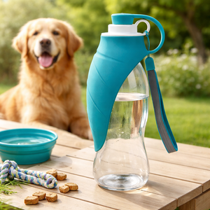 Botol Minum Anjing Portabel Mangkuk Silikon Lipat Kapasitas Besar Cangkir Silikon Lipat - Cocok untuk Botol Minum Perjalanan - Product Image 1