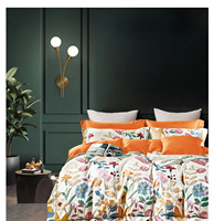 Ensemble de literie en tissu 100% coton de haute qualité, 4 pièces, drap plat imprimé, fourni par l'usine
