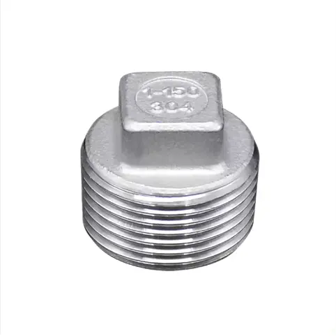 HEDE Direct Sells Male Thread Plug Pipe Fitting Square Plug 304 316 Stainless Steel Custom Casting Pipe Fitting Square Plug