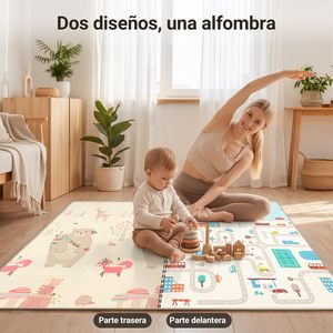 Alfombra <span class=keywords><strong>de</strong></span> Juego Plegable Grande para Bebés, Alfombra <span class=keywords><strong>de</strong></span> Espuma XPE para Gatear, Impermeable, Fácil <span class=keywords><strong>de</strong></span> Limpiar, para Tiempo Boca Abajo, Sala <span class=keywords><strong>de</strong></span> Juegos y Guardería - Product Image 2