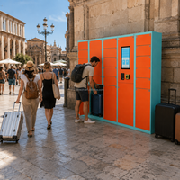 Casilleros Electrónicos de Almacenamiento de Equipaje de Autoservicio para Estaciones de Tren con Aceptador de Billetes y Monedas, Casilleros Inteligentes con Pago Móvil