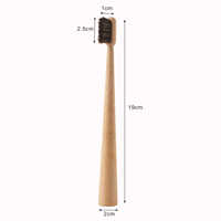 Brosse à dents en bambou biodégradable écologique, poils naturels de sanglier et crin de cheval, logo gravé au laser personnalisé