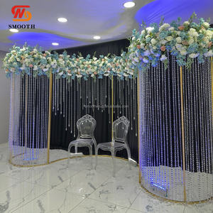 Support d'<span class=keywords><strong>arche</strong></span> de scène en forme de S pour mariage en extérieur, décoration de fond de scène avec anneau de fond de scène - Product Image 4