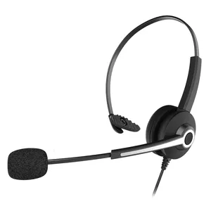 MHP-681 Monaural Headphone 3.5mm And USB Headset With Microphone Call Center Headset