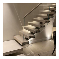 Promotion : Escalier droit pliant durable à monopoutre en acier et bois, écologique, moderne, pour intérieur, hall, appartement, sous-sol, hôtel