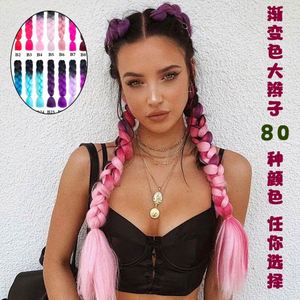 วิกผมแอฟริกันโกลด์ซิลเวอร์แบบถักเปียใหญ่ ผมแท้ยุโรปแบบเรมี่ ลอนบอดี้เวฟ เย็บสองชั้น น้ำหนัก 100 กรัม พร้อมเชือกเลเซอร์และยางรัด - Product Image 3