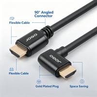 Kabel 4K 60Hz 18Gbps Versi 2.0 dengan Selubung PVC, Konektor Berlapis Emas, Panjang Dapat Disesuaikan untuk Monitor, Warna Hitam