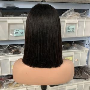 Promotion Perruque <span class=keywords><strong>Bob</strong></span> Grade 12A Pas Chère en Cheveux Humains Bruts, Perruques Lace Front Double Drawn 100% Cheveux Humains <span class=keywords><strong>pour</strong></span> Femmes Noires - Product Image 4
