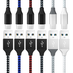 Cable de carga rápida de nailon trenzado QC3.0, cable de carga rápida tipo c, 2m, 6 pies, 3A, para teléfonos <span class=keywords><strong>samsung</strong></span> s20, s22, s23, <span class=keywords><strong>note</strong></span> <span class=keywords><strong>22</strong></span> - Product Image 6