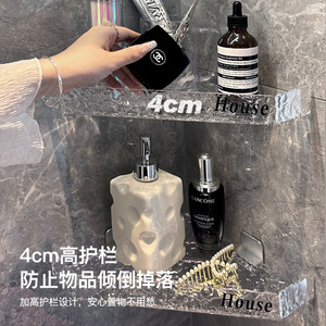 House Acrylic Bathroom Shelf Corner Wall Mounted Durable Storage Rack With Drainage - Product Image 5