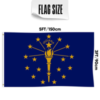 Logo personnalisé imprimé 3x5ft Indiana drapeau simple face Polyester pour l'affichage des bannières nationales vente directe d'usine