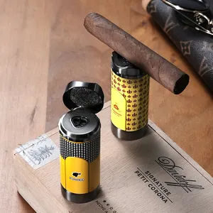 New Design Windproof Cigar Accessories Luxury Zinc Alloy Refillable Jet Flame Torch Cigar Lighter