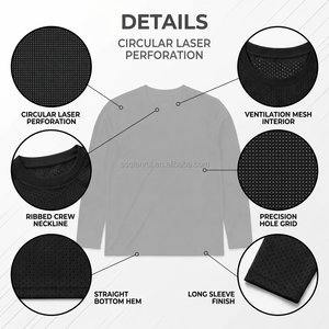 T-shirt sportiva da <span class=keywords><strong>uomo</strong></span> personalizzata all'ingrosso in mesh, vestibilità ampia, stampa digitale, <span class=keywords><strong>a</strong></span> maniche lunghe - Product Image 3