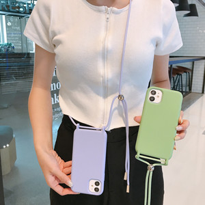 Cross Body Caoutchouc Smart Phone Couvre TPU Shell Case <span class=keywords><strong>Collier</strong></span> Téléphone Cas Pour <span class=keywords><strong>Iphone</strong></span> 14 13 12 11 pro max Mobile téléphone lanière - Product Image 5