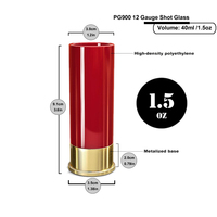 Verre à shot en plastique de 40 ml pour spiritueux, couleurs plaquées, logo personnalisé, style cartouche de pistolet