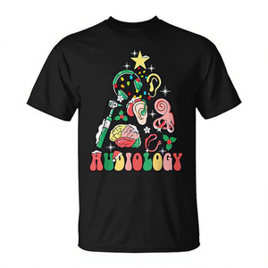 Camiseta con diseño de árbol de Navidad para audiologistas y trabajadores sanitarios - Product Image 2