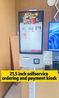 Kiosque de commande en libre-service 21,5/32 pouces avec terminal de paiement pour restaurant, lecteur de codes-barres et prise en charge SDK, sur pied