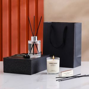 Juego de Regalo de Velas Aromáticas de Cera de Soya con Etiqueta Personalizada al por Mayor 2023, en Frascos de Vidrio Blanco y Negro - Product Image 6