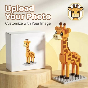 Bloques de Construcción Micro Personalizados de Jirafa, Material ABS, Juego de Ladrillos Educativos para Ensamblar, Juguete Seguro Personalizable - Product Image 1