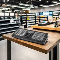 Clavier de point de vente programmable USB 81 touches avec étui et clavier de lecteur de carte à bande magnétique pour système de point de vente