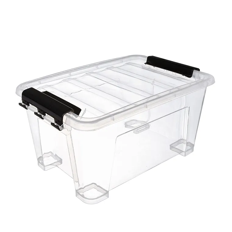 5l clear transparent portable plastic storage box with handle