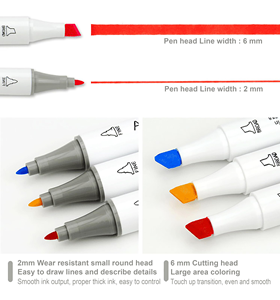 Juego de Marcadores de Arte Coloridos, Marcador Permanente de Doble Punta para Artistas, Cuerpo Triangular Ergonómico, Material Escolar para Niños y Estudiantes, Rotulador Permanente - Product Image 3