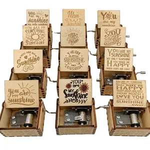 Wholesale Married Life Song Custom Wooden Music Box For Wedding Souvenir