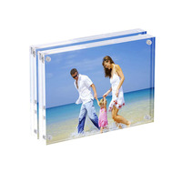 Cadres photo en plexiglas cristal, blocs personnalisés en acrylique magnétique pour photos