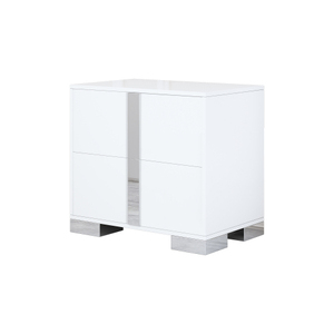 Modern Elegant Nightstand with Metal Foot <b>Mirrored</b> Design 2 Drawers Eco-Friendly Durable Home Furniture for Bedroom Living Room - Product Image 3
