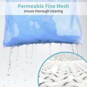 Sac à linge pliable carré en maille polyester avec fermeture éclair de protection pour vêtements fragiles. Logo personnalisable pour la maison/l'école/les voyages - Product Image 2
