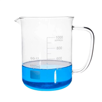 Consommables de laboratoire 25ML 50ML 100ML 150ML 250ML 300ML 500ML 1000ML Tasse à mesurer Plastique Borosilicate 3.3 Bécher en verre