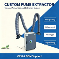 Purificateur de fumées de soudage à double bras de qualité industrielle 2,2 kW avec nettoyage par impulsions