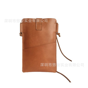 Funda para teléfono de cuero PU, funda para teléfono con cordón, mini bolsa/billetera de almacenamiento, funda minimalista de cuero para teléfono. - Product Image 3