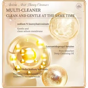 Nettoyant pour le visage au miel de Manuka aux acides aminés Nettoyant moussant hydratant pour le visage pour l'acné Crème pour la <span class=keywords><strong>peau</strong></span> <span class=keywords><strong>Démaquillant</strong></span> quotidien pour les peaux sèches - Product Image 6