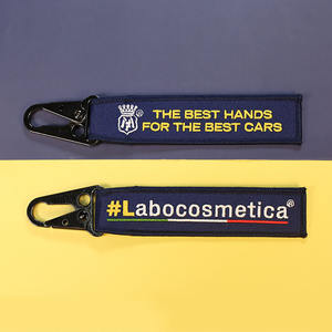 سلسلة مفاتيح مطرز مخصصة بالجملة سلاسل مفاتيح نمط دمية لطيف المورد سلسلة مفاتيح بعلامة نفاثة تقنية منسوجة مستطيلة - Product Image 6