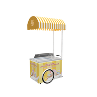 Chariots mobiles de poussée de main de remorque de chariot d'affichage de crème glacée congelée commerciale pour la crème glacée à vendre