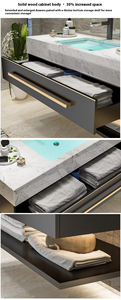 Ensemble de salle de bain de luxe personnalisé, nouveau, avec meuble sous-vasque flottant en PVC blanc pour lui et elle, idéal pour projets hôteliers - Product Image 6