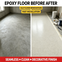 Revêtement en résine époxy colorée à haute durabilité, imperméable, facile à nettoyer, peinture de sol sans joint pour usage commercial et domestique
