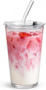 Vasos Bonitos para Café Helado, Vasos de Vidrio Estéticos, Vaso Térmico para Café, Vaso de Agua de 15 oz con Pajita y Tapa - Product Image 2