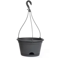 Pot de fleurs suspendu en PP, résistant à la corrosion, couleur foncée, style nordique, avec plateau d'arrosage, idéal pour balcon et jardin, directement de l'usine