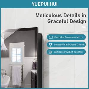 Modern Single - Door Wall - Mounted Bathroom <b>Mirror</b> with Sleek Black Frame & High - Definition Reflection - Product Image 6