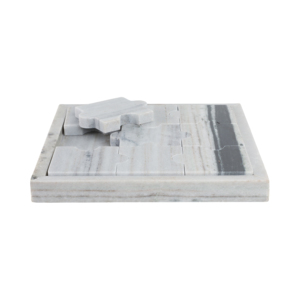 Gioco di puzzle con piano in pietra quadrato per tavolino da soggiorno, decorazione per casa e ufficio, pietra Banswara - Product Image 1