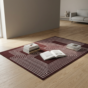 Geometric Area <b>Rug</b> Rectangle Red White Pattern Wool Polyester Flat Weave Living Room <b>Non</b> <b>Slip</b> Latex Backing - Product Image 3