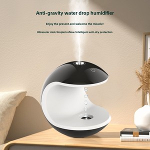 Cross-border Colored Light Anti-gravity 0.5-1L Circular Plastic Gel <b>Humidifier</b> Model GH10 Automatic Shutoff Reverse Atomization - Product Image 1
